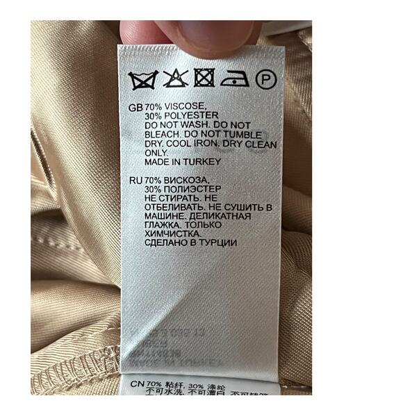 Reiss pants Ember slim fit high rise trousers tan size 4 - Picture 6 of 6